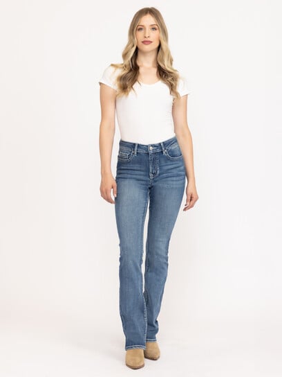 Women's Medium Wash Baby Boot Jeans Women's Medium Wash Baby Boot Jeans
