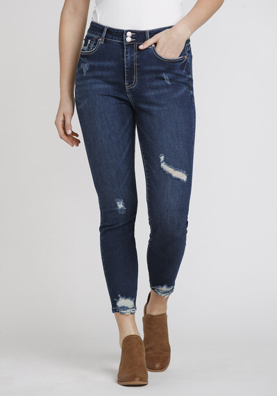 Women's Distressed Ankle Skinny Jeans Image 1