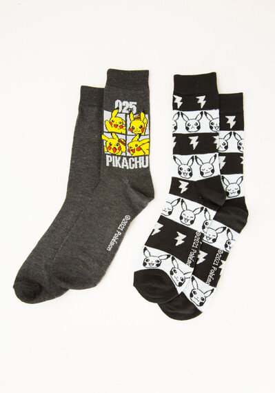 Men's 2 Pack Pikachu Crew Sock Image 3