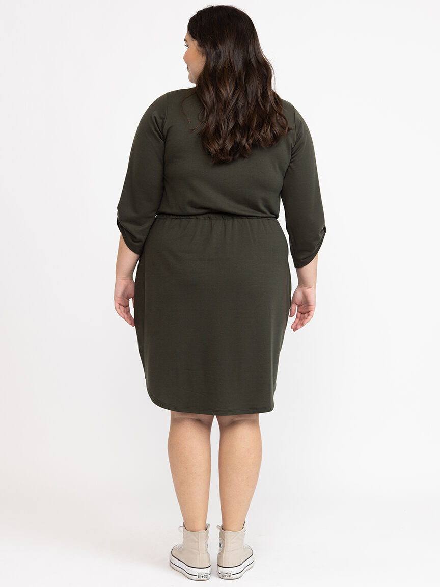 Women's Half Zip Knit Dress Warehouse One Women's Half Zip Knit Dress Warehouse One