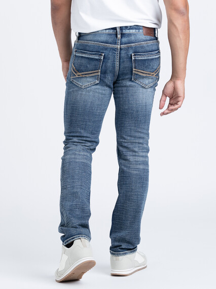 Men's Vintage Wash Slim Straight Jeans Image 4