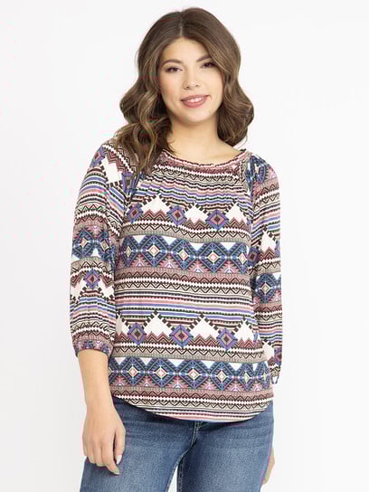 Women's Geo Peasant Top Women's Geo Peasant Top