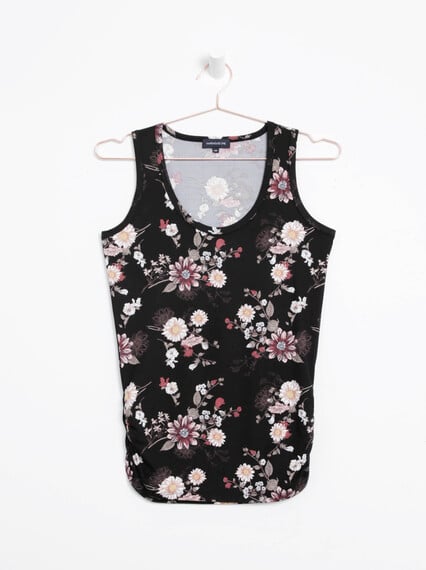 Women's Floral Side Ruched Tank Image 5