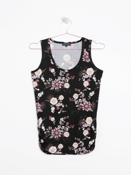Women's Floral Side Ruched Tank Women's Floral Side Ruched Tank Image 5