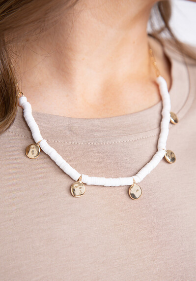 Women's Puka Shell Gold Charm Necklace Women's Puka Shell Gold Charm Necklace Image 2