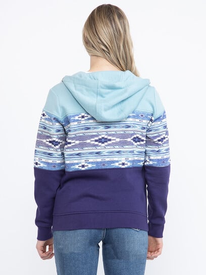 Women's Geo Colour Block Zip Hoodie Women's Geo Colour Block Zip Hoodie
