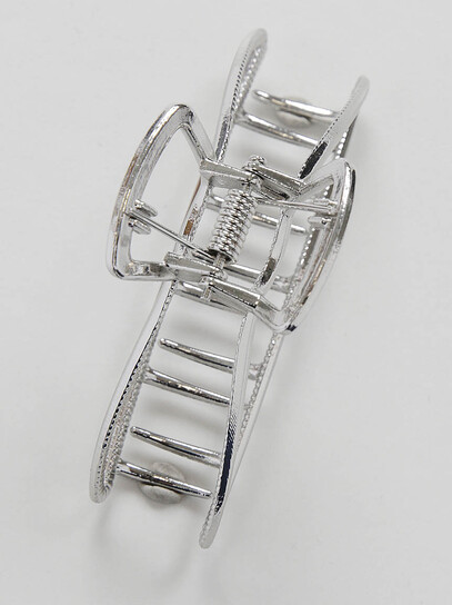 Women's Silver Metal Claw Clip