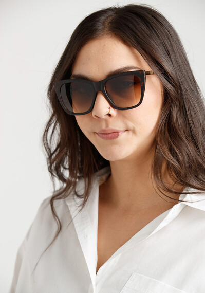 Women's Matte Tort Wayfarer Sunglasses Image 3