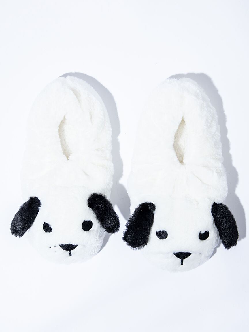 Women's White Dog Slipper