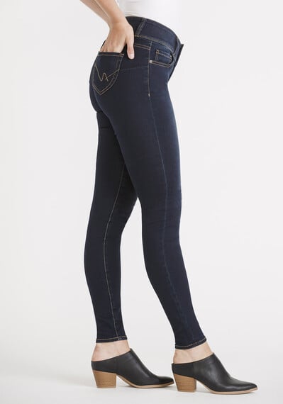 Women's 3 Button Waist Skinny Jeans Image 3