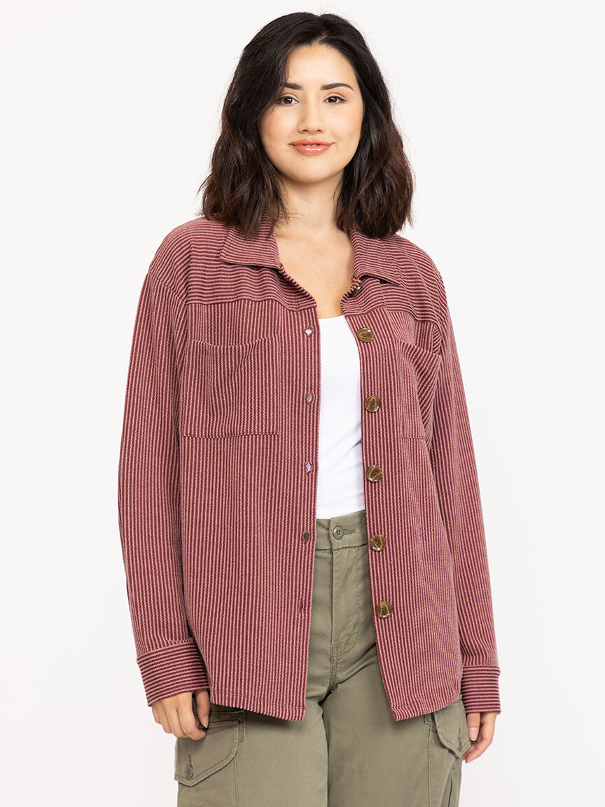 Women's Two Tone Button Front Shirt