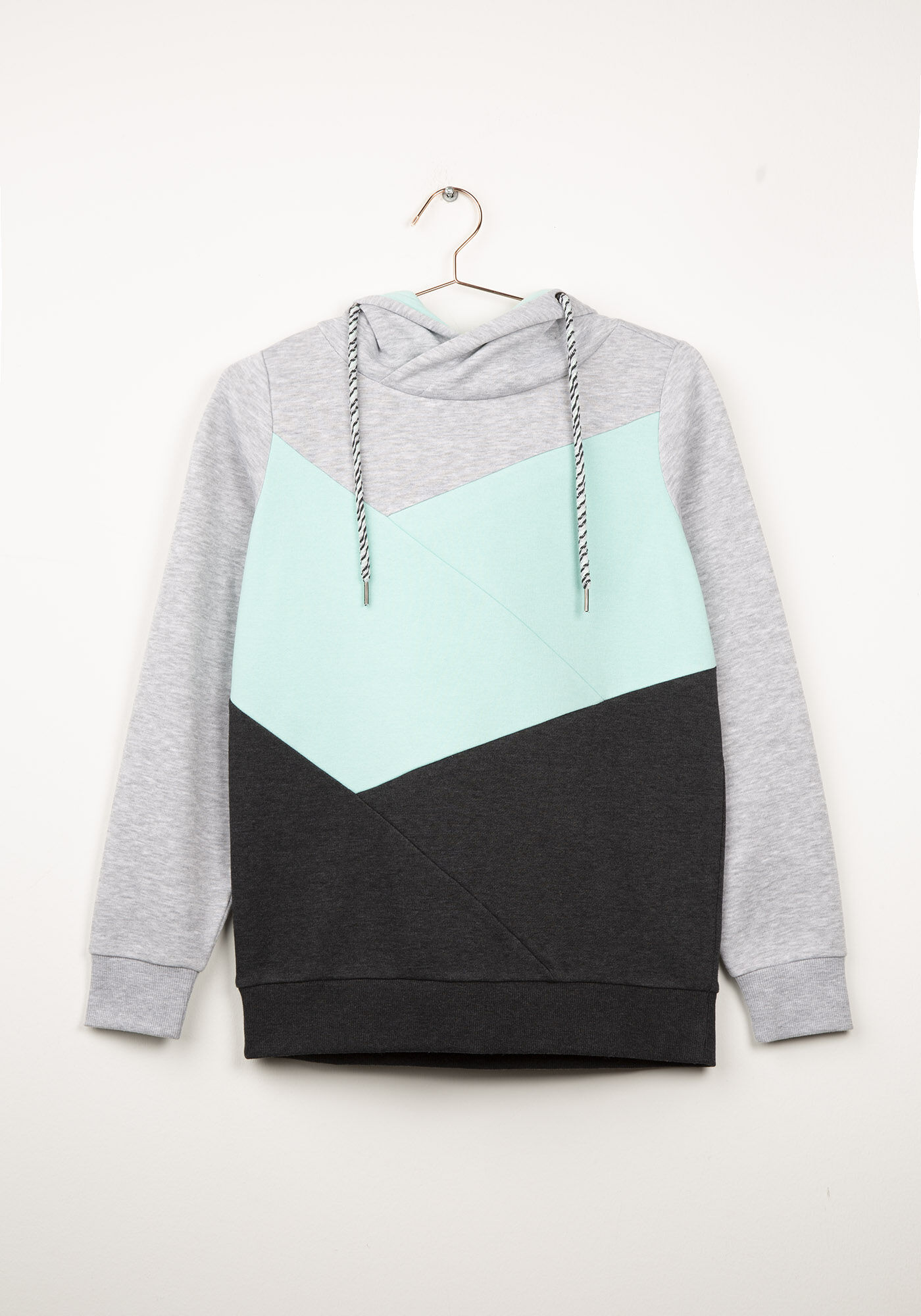 【BAON】[unisex] Ricohi Color Matching Raglan Printed Over T Women's Colour Block Hoodie Warehouse One
