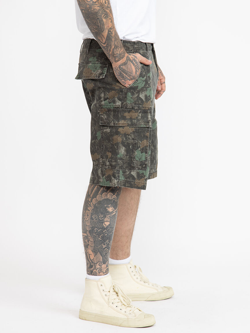 Men's Washed Camo Cargo Short