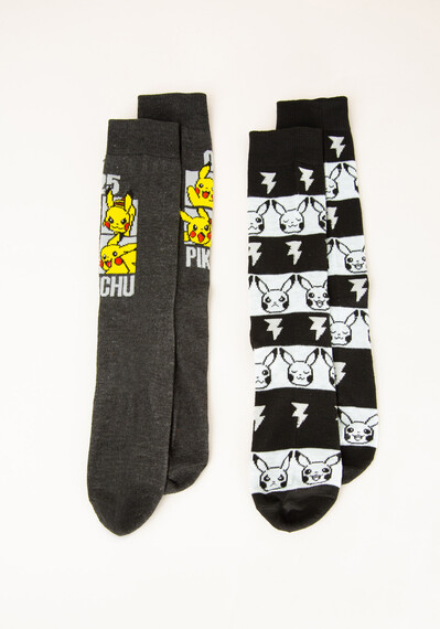 Men's 2 Pack Pikachu Crew Sock Image 2