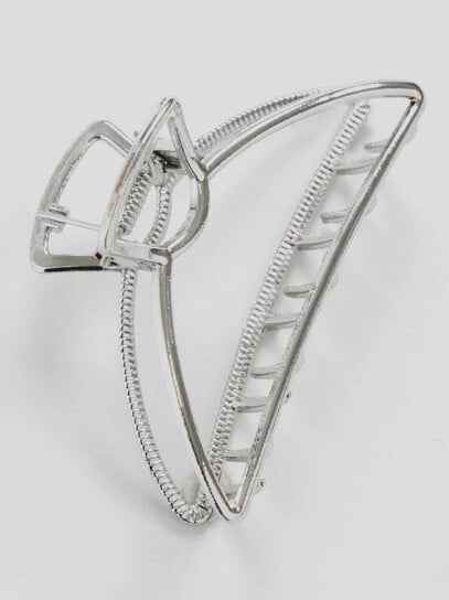 Women's Silver Metal Claw Clip