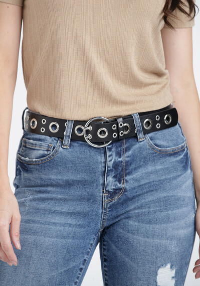 Women's Black Grommet Belt Women's Black Grommet Belt Image 1