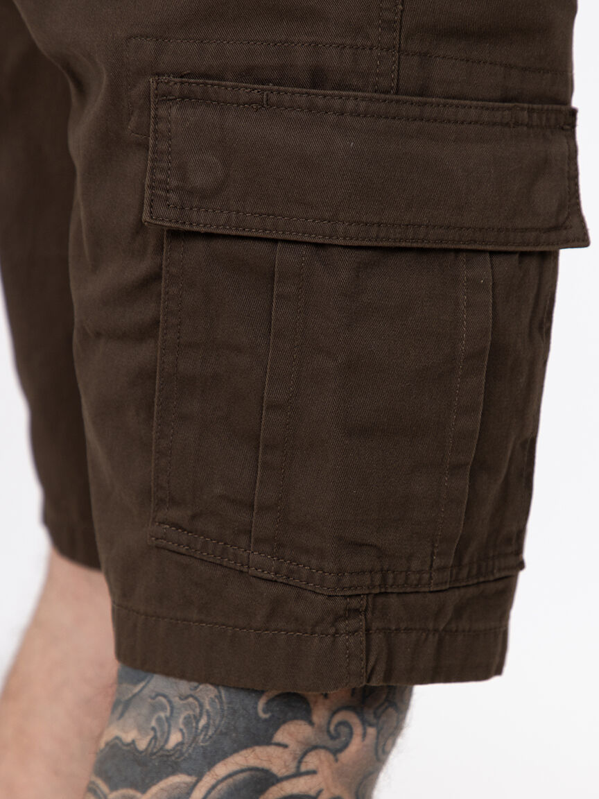 Men's Washed Brown Cargo Short