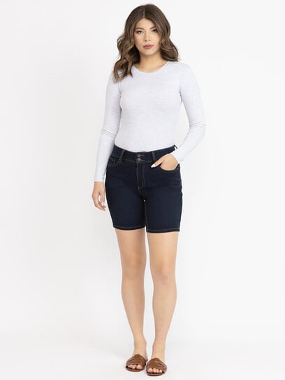 Women's Dark Rinse Washed Bermuda Short Women's Dark Rinse Washed Bermuda Short