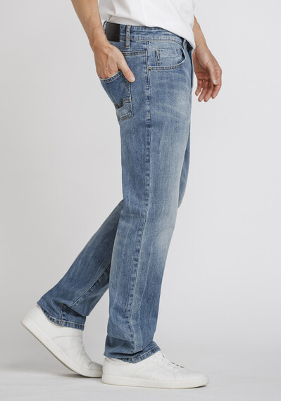 Men's Light Wash Slim Straight Jeans Image 3