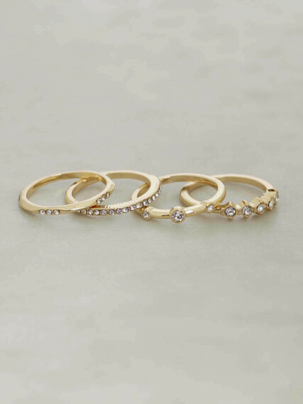 Women's Gold and Crystal Rings Image 2