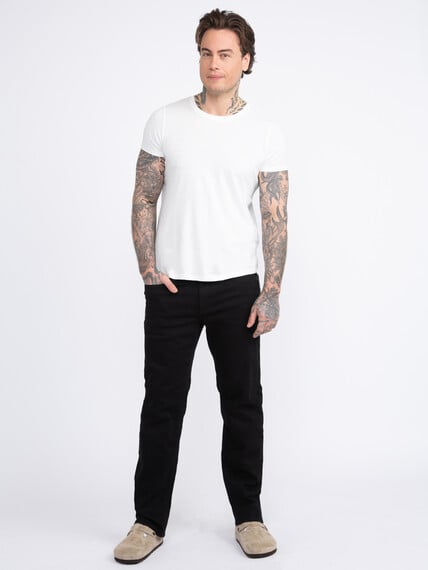 Men's Black Relaxed Straight Jeans Image 1