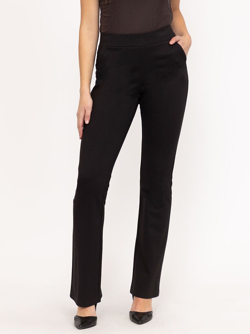 Women's  Black Pull-on Ponte Boot Cut Pant
