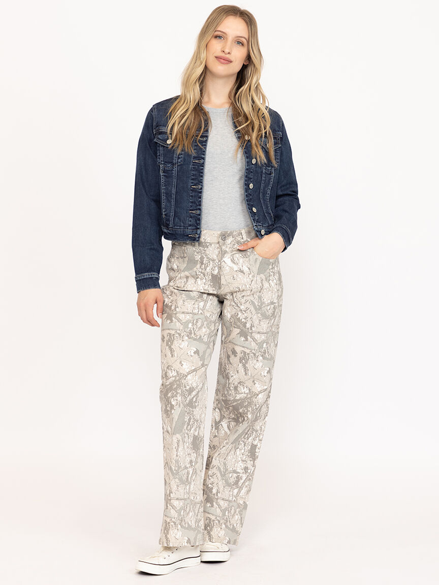 Women's Dark Wash Cropped Denim Jacket