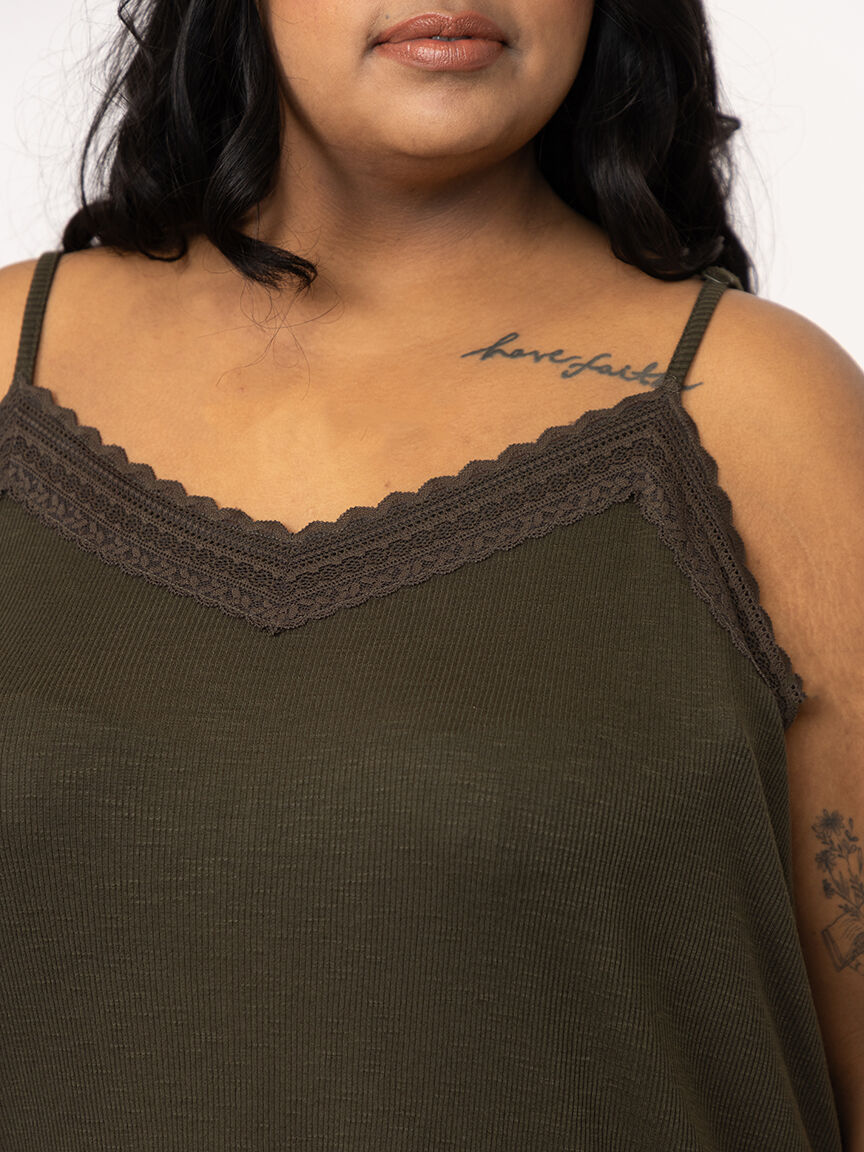 Women's Lace Trim Tank