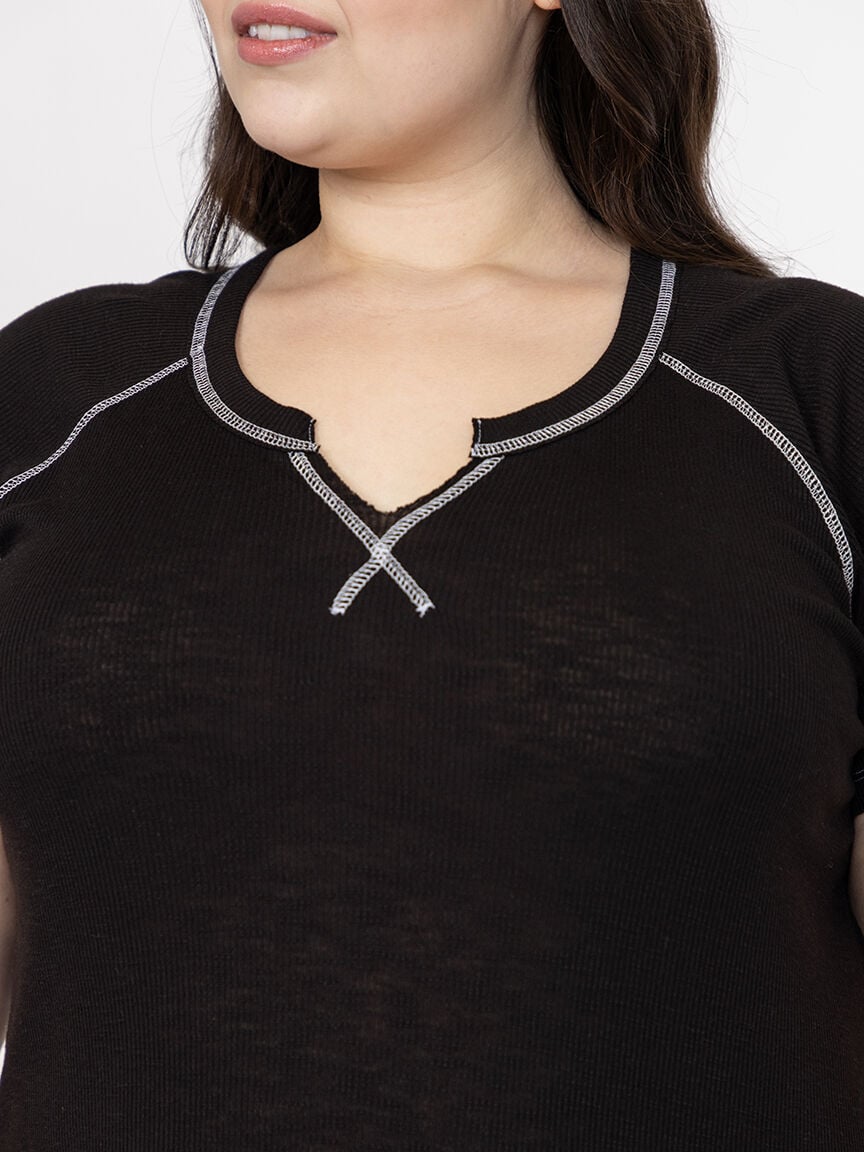 Women's Rib Split Crewneck Tee