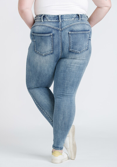 Women's Plus Size 2 Button Waist Skinny Jeans Image 2