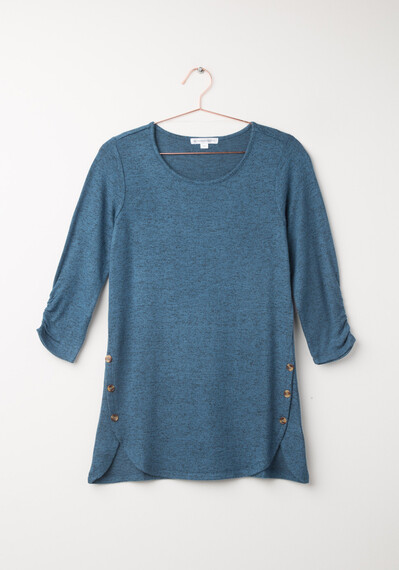 Women's Textured Side Button Top Image 4