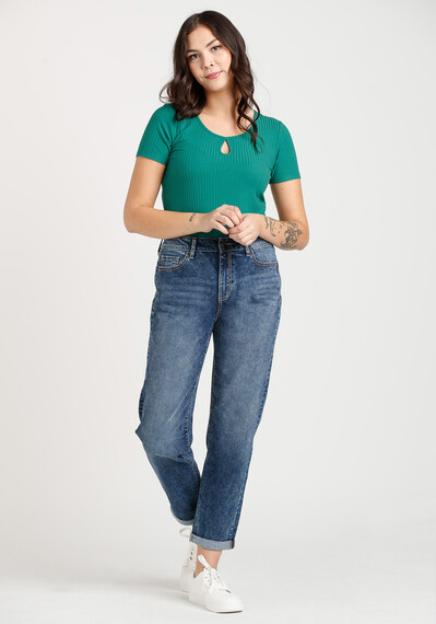 Women's Cuffed Girlfriend Jeans Image 1