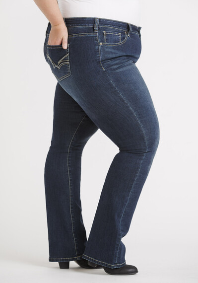 Women's Plus Size Dark Wash Baby Boot Jeans Image 3
