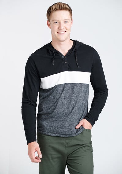 Men's Everyday Hooded Colour Block Tee Image 1