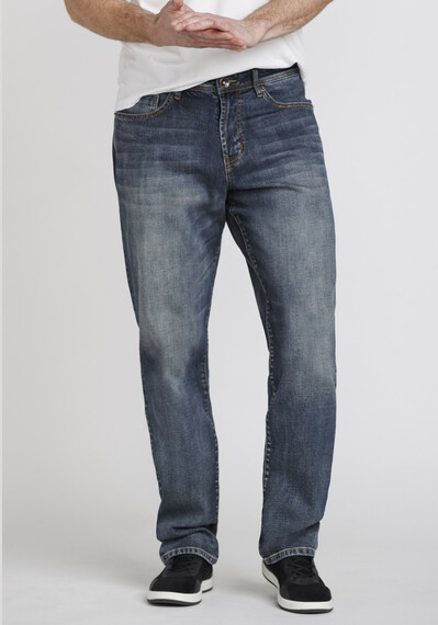 Men's Medium Wash Relaxed Straight Jeans Image 1
