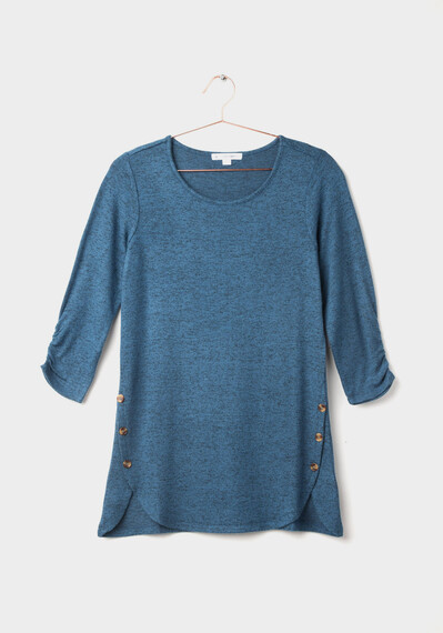 Women's Textured Side Button Top Image 5