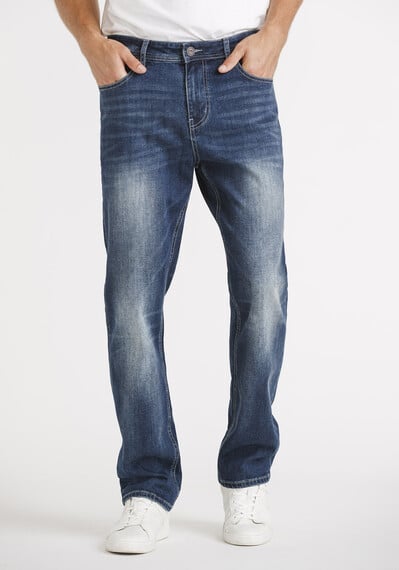 Men's Dark Blue Slim Straight Jeans