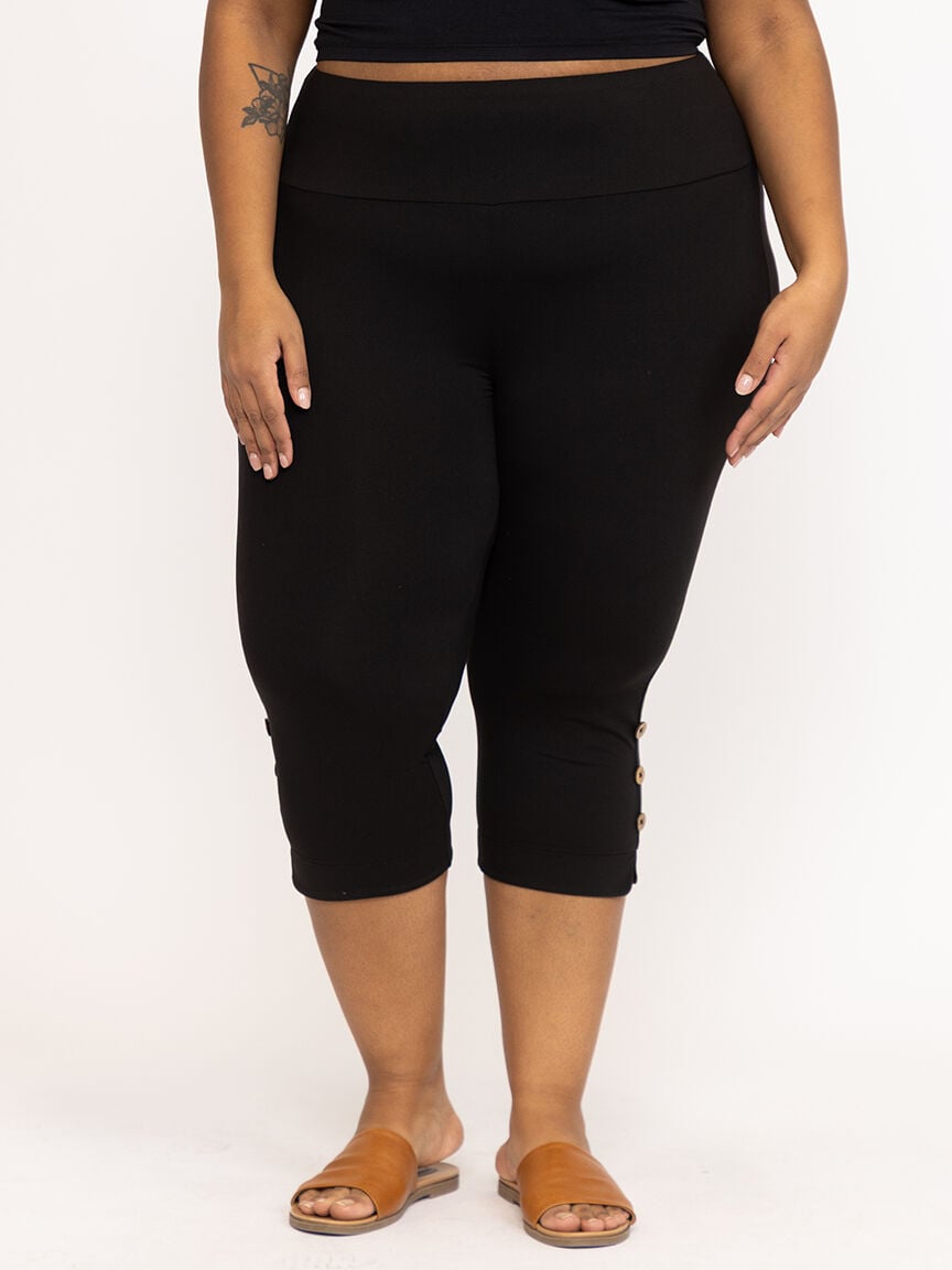 Women's Side Button Capri Legging