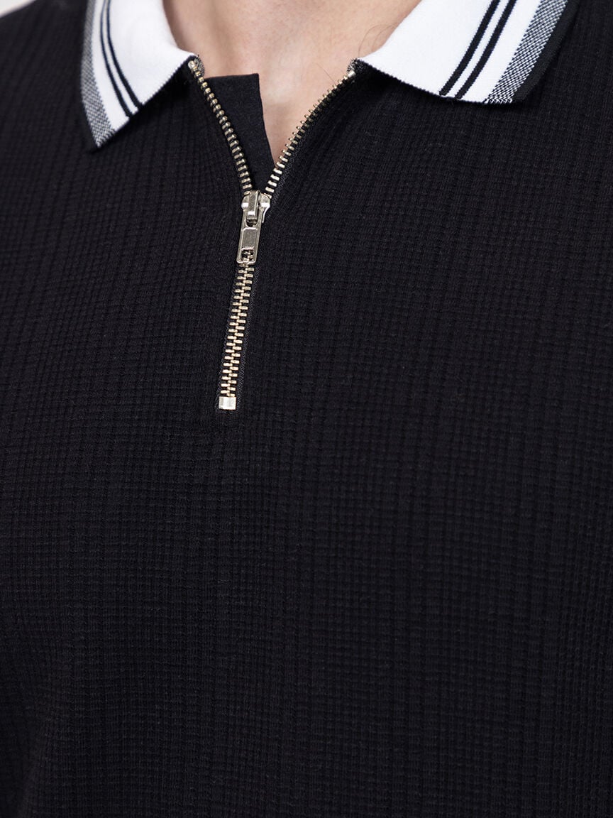 Men's Quarter Zip Polo Shirt