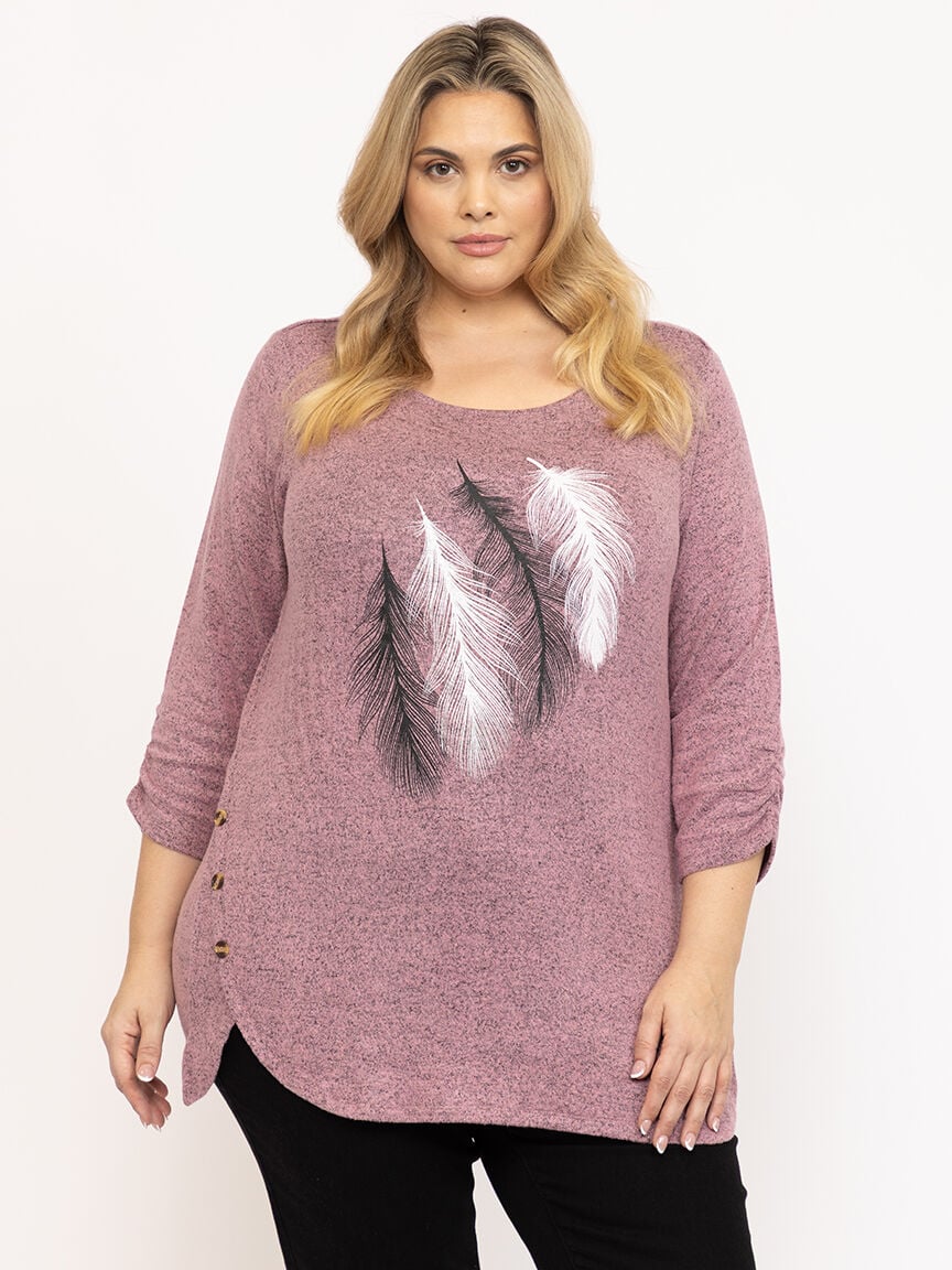 Women's Foil Feather Top