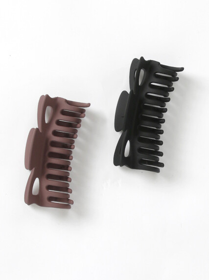 Round Claw Clip Black and Burgundy Round Claw Clip Black and Burgundy Image 1