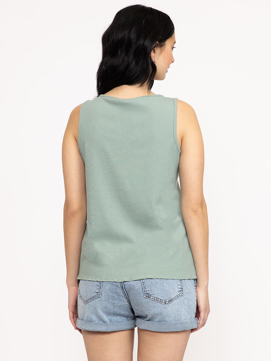 Women's Rib Split Neck Tank