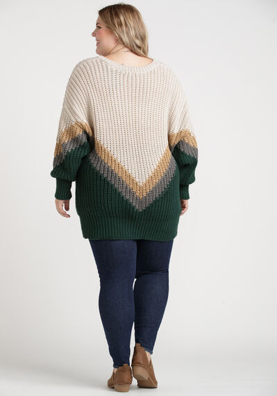 Women's Chevron Colour Blocked Sweater Image 2
