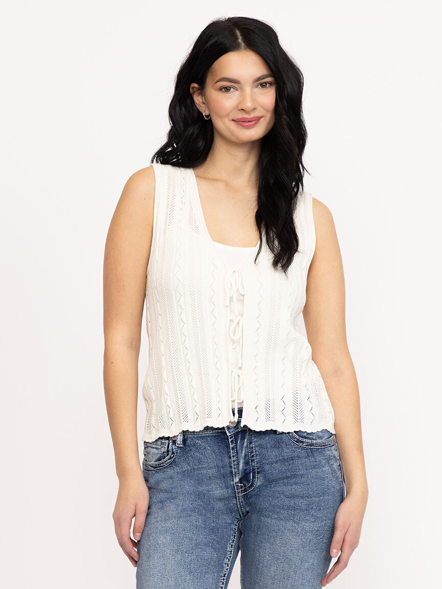 Women's Tie Front Vest