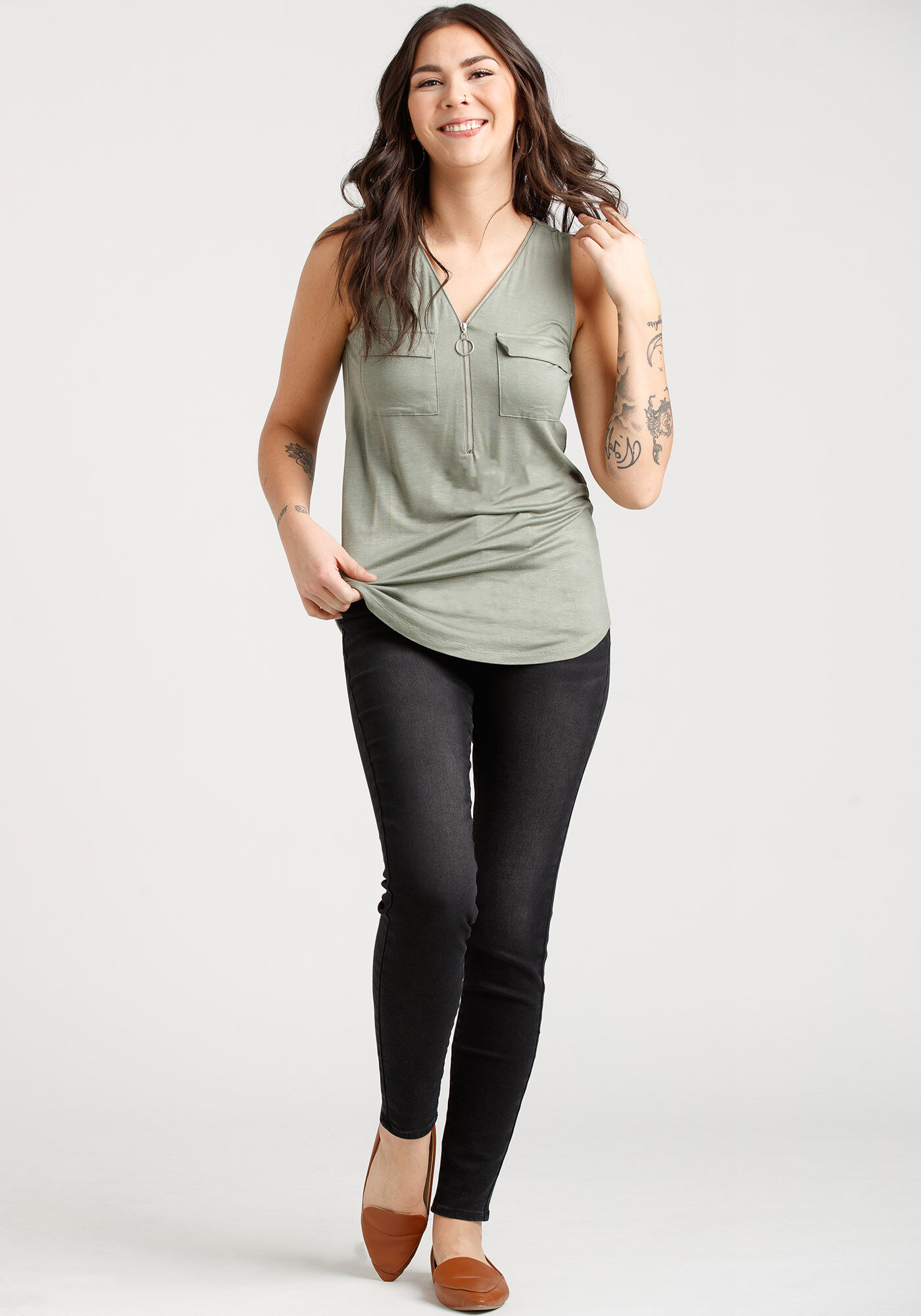 Women's Half Zip Tank Warehouse One