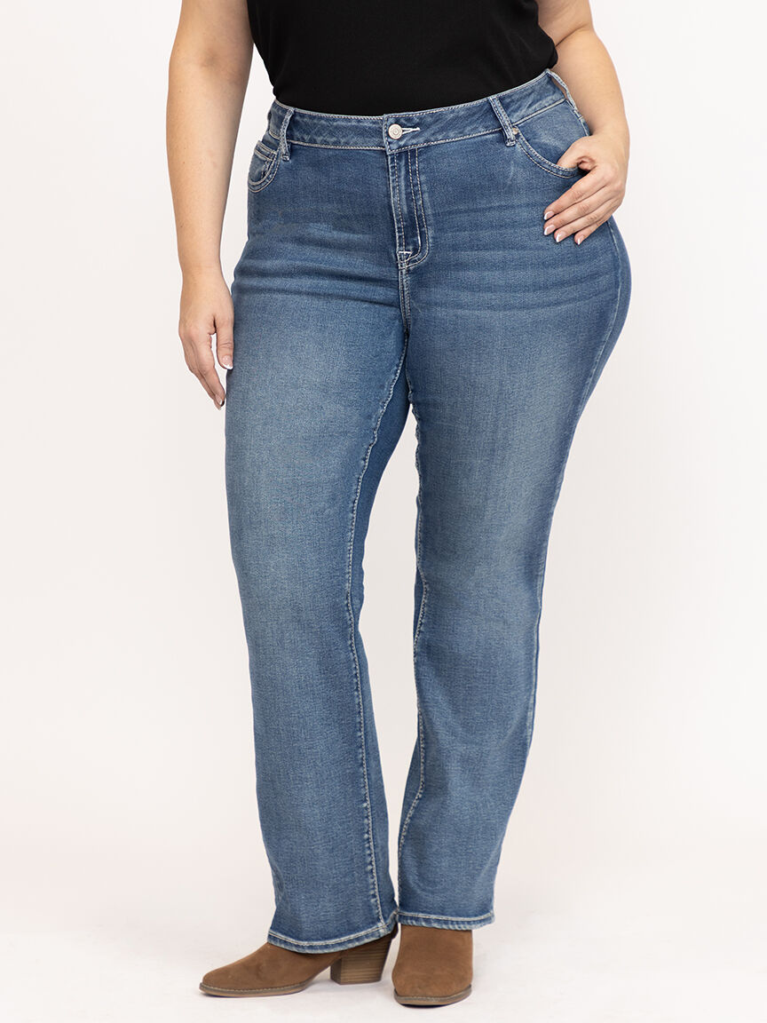 Women's Plus Medium Wash Baby Boot Jeans
