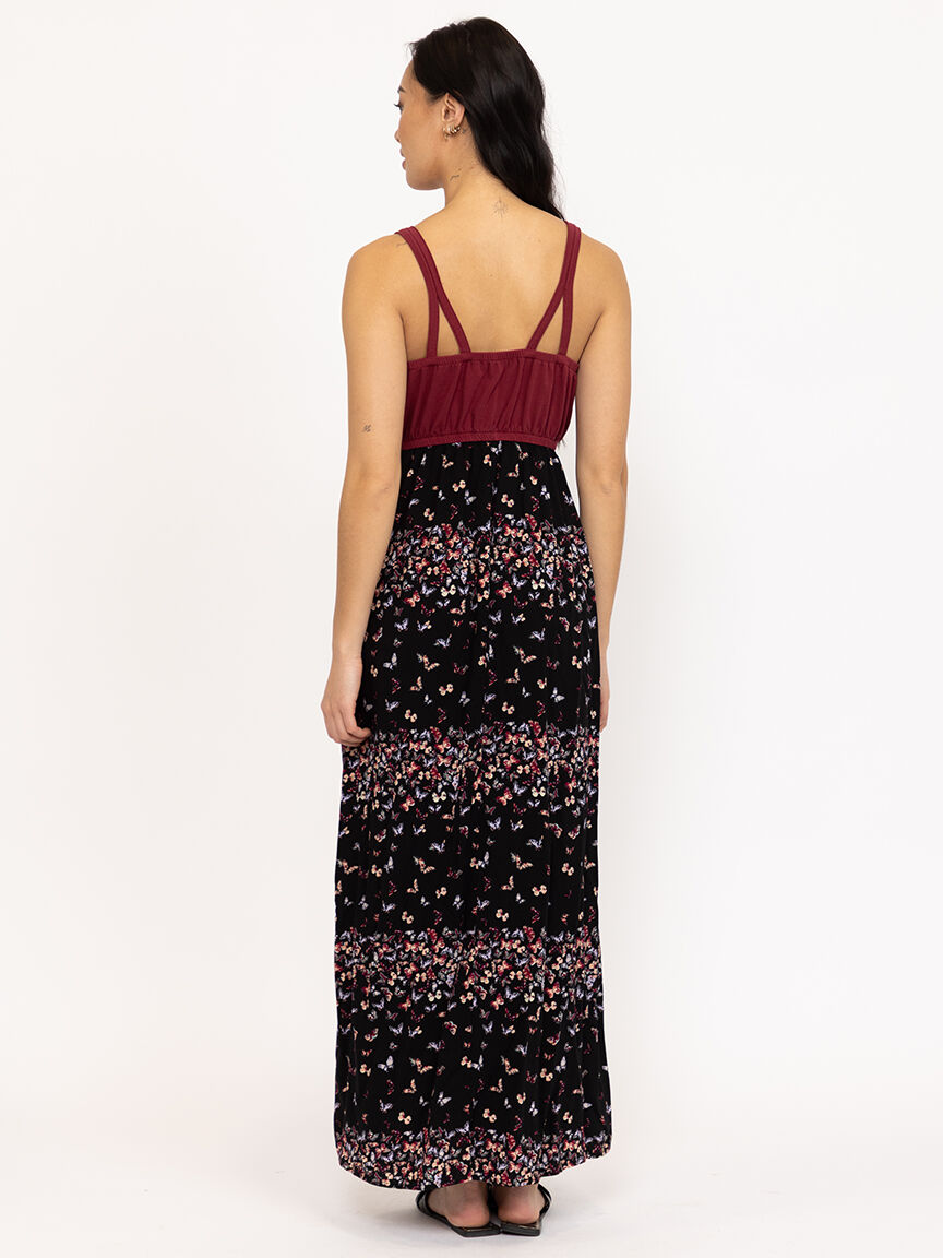 Women's Colour Block Maxi Dress