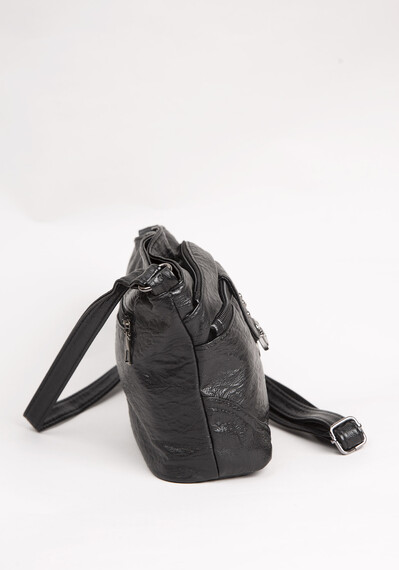 Washed PU Crossbody w Front Buckle Image 4
