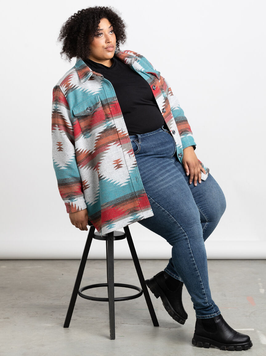 sudo oversized shacket -「katsuragi」#015 TODOZO Women's Oversized Denim Jacket Casual Long Sleeve