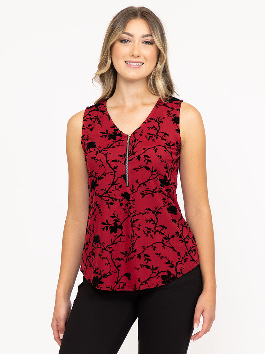 Women's Flocked Mesh Tank